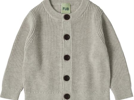 FUB Taupe Melange Baby Rib Cardigan For Cheap