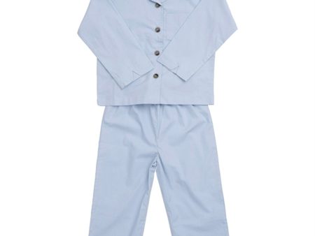 Copenhagen Colors Dusty Blue 2-Pakning Pyjamas Sett Online