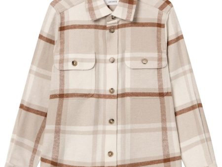 Les Deux Kids Light Desert Sand Light Ivory Joseph Check Overshirt Discount