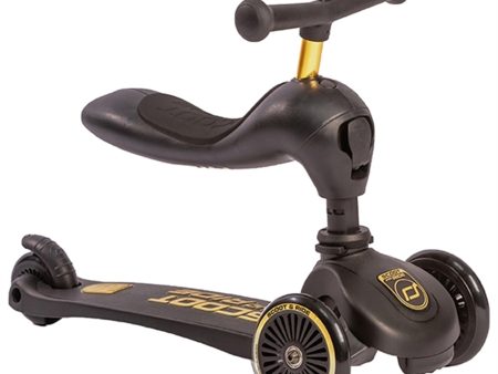 Scoot and Ride Highway Kick 1 Black Gold Hot on Sale