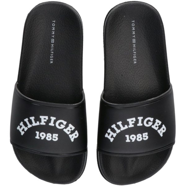 Tommy Hilfiger Logo Pool Slide Black Online now