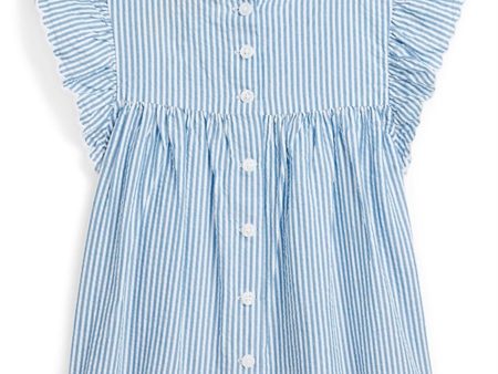 Polo Ralph Lauren Girl Bluse Blue White Hot on Sale