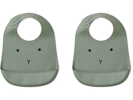 Liewood Tilda Silicone Bib Rabbit Faune Green 2 Pak Fashion