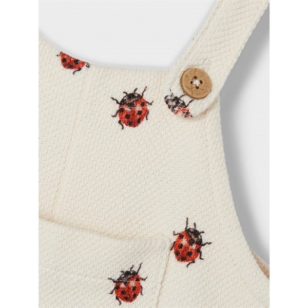 Lil Atelier Whitecap Gray Ladybugs Ronja Sweat Bib Bukser For Discount