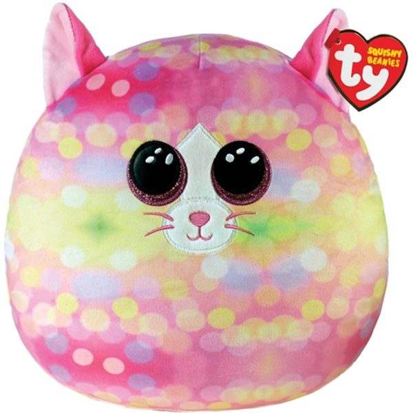 TY Squishy Beanies Sonny - Pink Pattern Cat Squish 35cm Online Sale