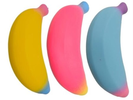 Pocket Money Fidget Banan Superstrækbar Regnbuefarvet 14 cm - Assortert on Sale