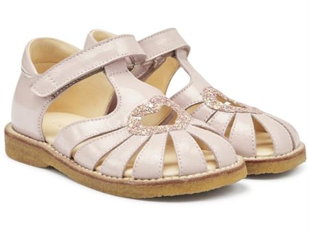 Angulus Hjerte Sandaler Pale Rose Rose Glitter Online Hot Sale