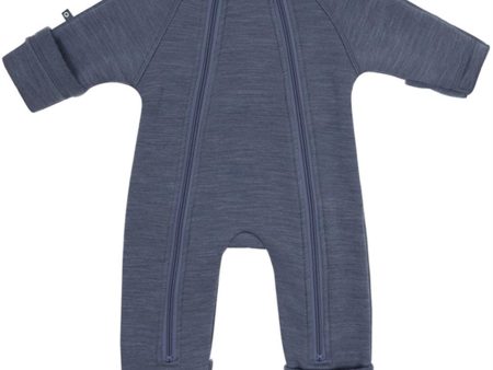 Smallstuff Ull Heldrakt med Glidelås Denim Melange For Discount