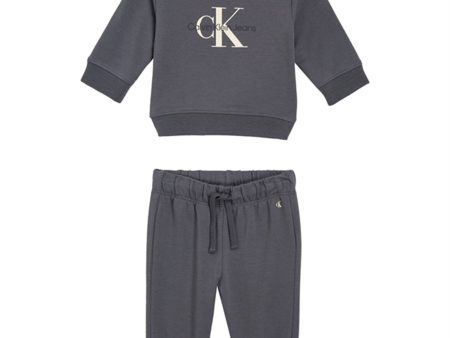 Calvin Klein Monogram Collegegenser Sett Dark Grey Online Hot Sale