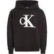 Calvin Klein Metallic Satin Monogram Hoodie Ck Black For Discount